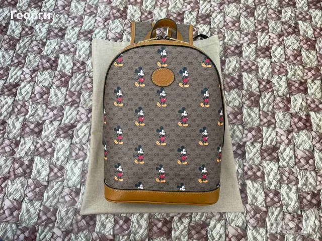 Оригиналнa Раница Гучи Limited Edition Gucci x Disney Supreme Canvas, снимка 2 - Раници - 48854799