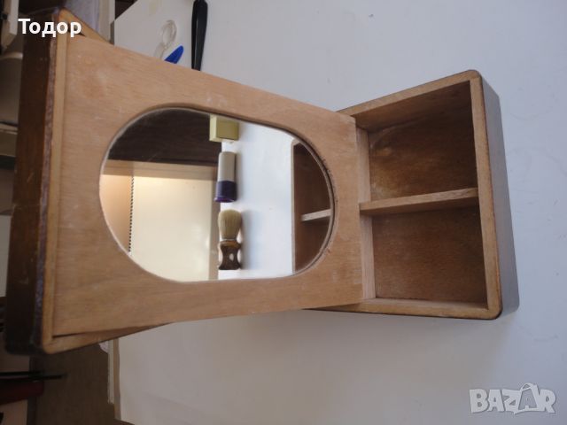 Невероятна бръснарска  дървена кутия с огледало, снимка 5 - Мъжка козметика - 45839332