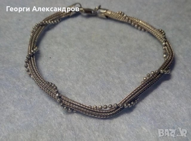 РАЗКОШНА Маркова СРЕБЪРНА ГРИВНА Сребро 925 ITALY с Бяла ПОЗЛАТА, снимка 3 - Гривни - 52870883