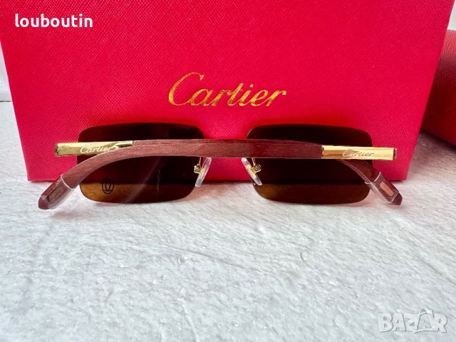 Cartier висок клас мъжки слънчеви очила с дървени дръжки, снимка 11 - Слънчеви и диоптрични очила - 45870838