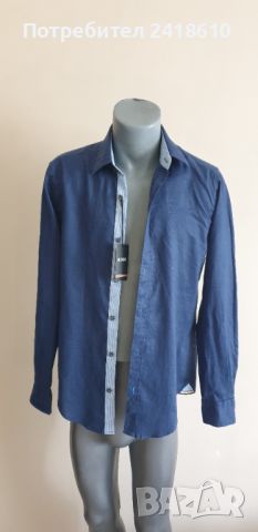 Hugo Boss Slim Fit Stretch Linen Mens Size S ОРИГИНАЛ! НОВО! Мъжка Ленена Риза!, снимка 9 - Ризи - 46102809