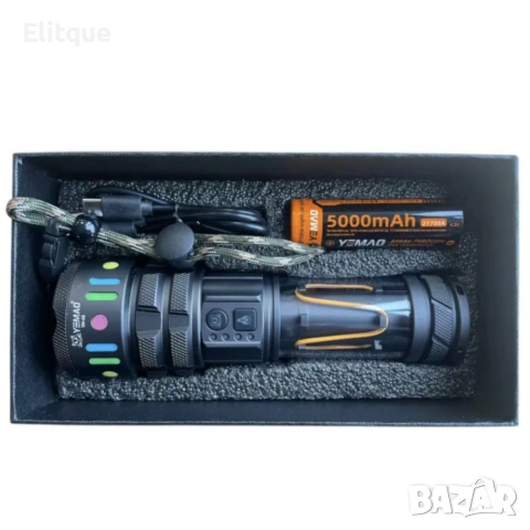 LED мощен фенер YEMAO YM-A5 – 3000 лумена, ZOOM и PowerBank, снимка 4 - Лед осветление - 53371726