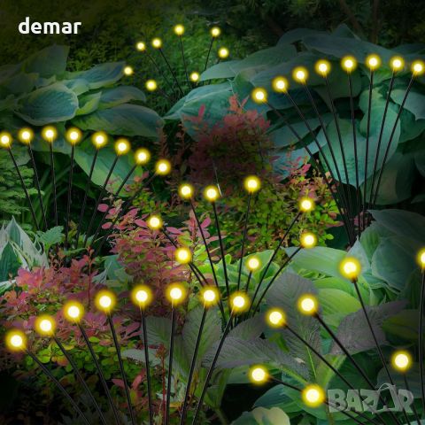 AONESY соларни светлини за декорация на градина, 4 пакета от 32 светодиода, водоустойчиви,топло бяло, снимка 6 - Соларни лампи - 45542100