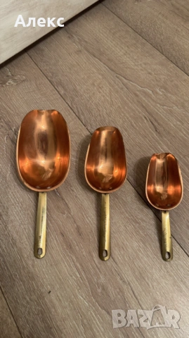 Старинни мерителни лопатки– мед, месинг, номерирани., снимка 3 - Антикварни и старинни предмети - 53057970