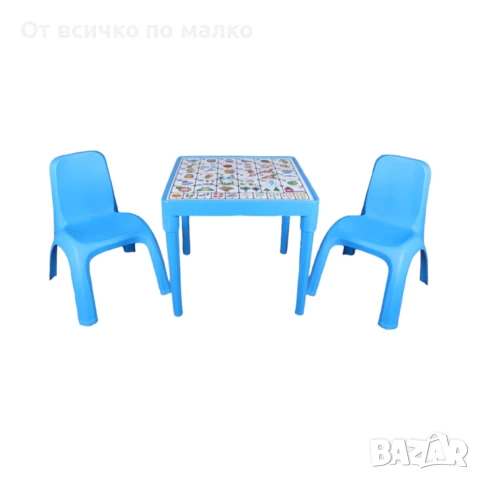 ✨Детска маса с Българската азбука и две столчета - 4 цвята (РОЗОВА / СИНЯ / ЗЕЛЕНА / ОРЕНЖЕВА), снимка 2 - Играчки за стая - 50899241