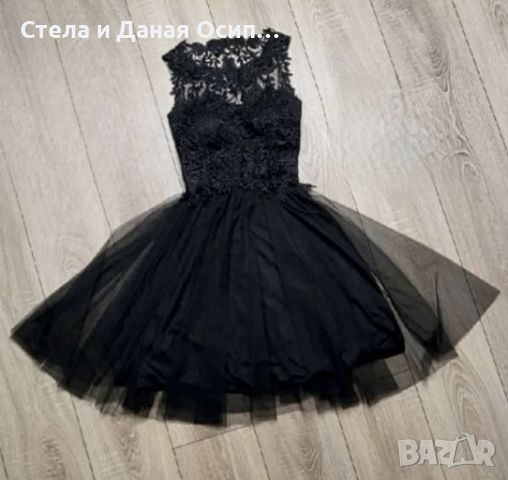 Черна тюлена рокля, снимка 1 - Рокли - 41335357