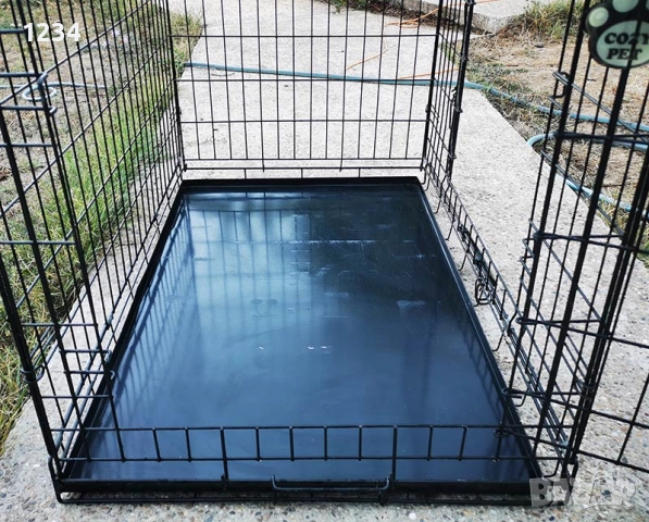 транспортна клетка метална сгъваема 90x60x65см за куче, стационар, снимка 2 - За кучета - 51773911