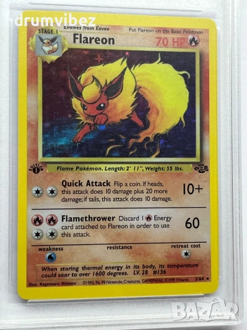 Pokemon card Flareon, снимка 3 - Колекции - 53203898