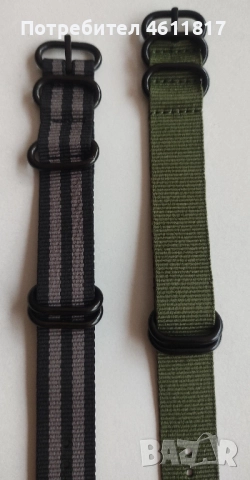 Текстилна каишка НАТО 20мм, снимка 4 - Каишки за часовници - 52319735
