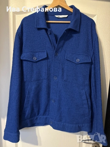 Синя нова уникална спортно елегантна риза яке zara Zara Зара унисекс модел за мъж и жена , снимка 8 - Якета - 51700442