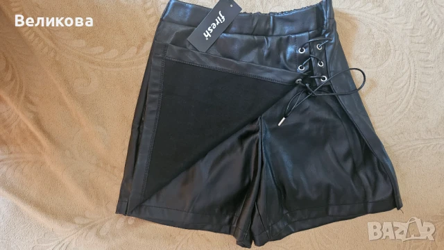 Кожена пола панталон, снимка 3 - Поли - 50873009