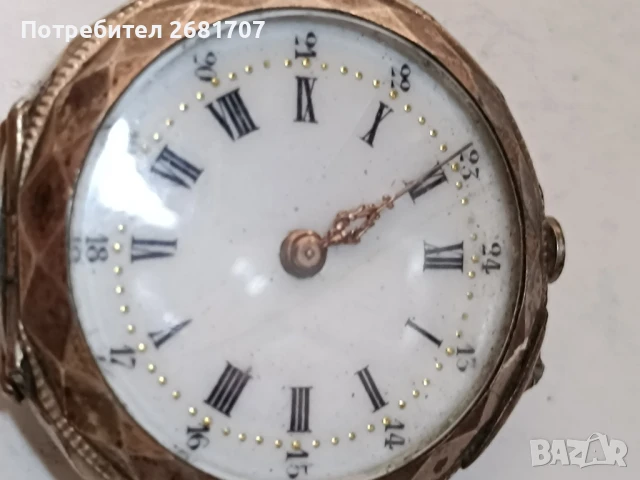 сребърен джобен часовник , снимка 2 - Джобни - 50994680