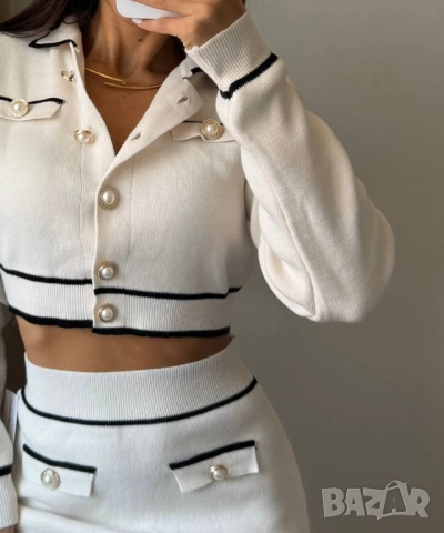 дамски комплект топ/ жилетка и пола, снимка 3 - Комплекти - 51586554