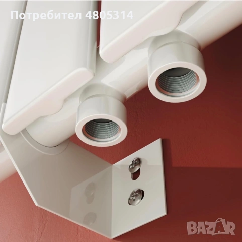 Дизайнерски радиатор за баня SONNI 600x465 мм – бял, плосък, снимка 3 - Радиатори - 54284233