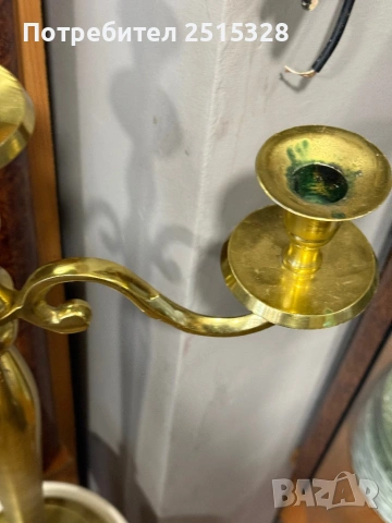 голям 60сантиметров месингов свещник, снимка 4 - Антикварни и старинни предмети - 53323588