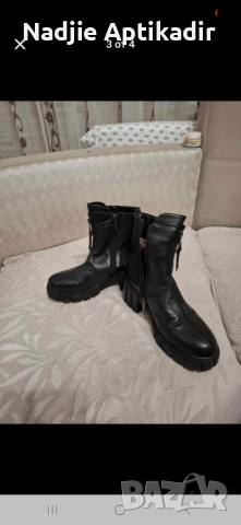 Боти от естествена кожа  и естествена вълна.Закупени от Paolo Boticelli,обувани са броени пъти., снимка 4 - Дамски боти - 52298753