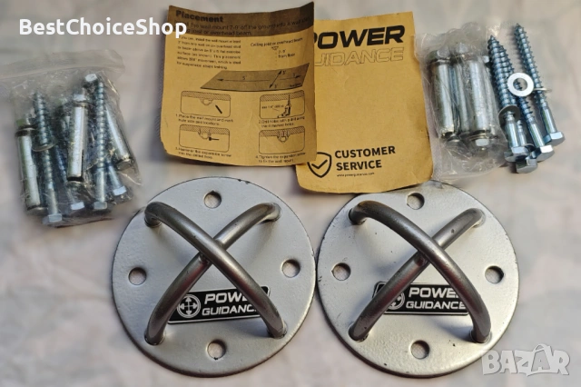 2бр. Планки Кука Халка Анкер Стойка за монтаж: Боксова круша Стол Хамак Халки Люлка TRX+ 4 Анкера