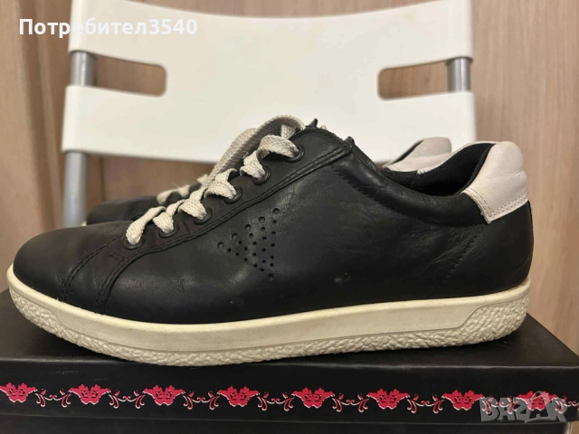 Дамски черни кецове Ecco, снимка 3 - Кецове - 51482015