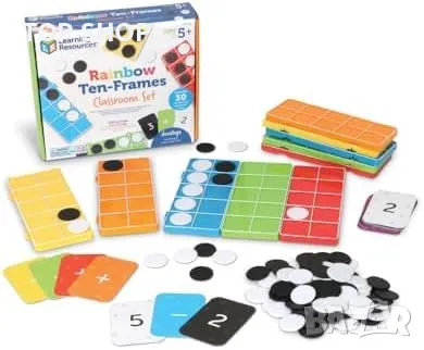 Нов Образователен Комплект с Рамки и Карти за Събиране/Изваждане деца подарък Learning Resources