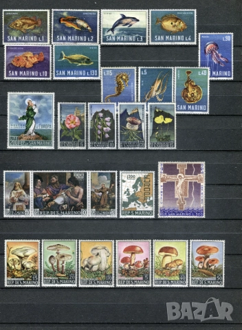 Колекция Сан Марино 1965-70г. чисти (MNH) пощенски марки 100+ бр., снимка 3 - Филателия - 52735726