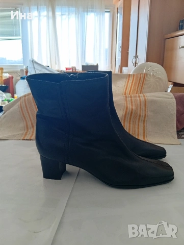 Черни ботушки NINE WEST естествена кожа н,41, снимка 2 - Дамски боти - 53705086