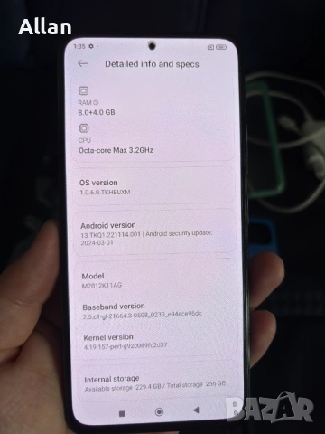 Xiaomi POCO F3, 8gb ram/ 256GB памет, син, снимка 4 - Xiaomi - 53960835