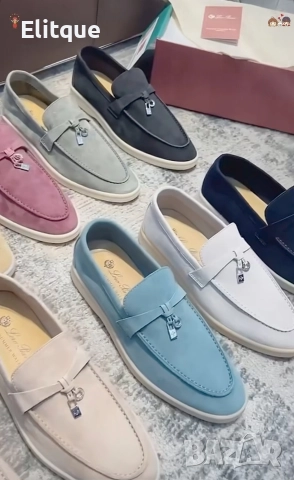 унисекс мокасини от естествен велур loro piana 