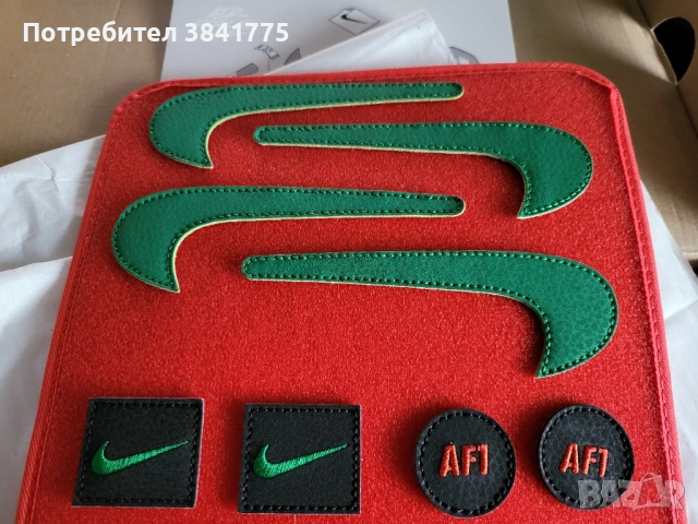 Nike Air Force 1 Low 1/1 Black Chile Red Pine Green уникални, снимка 8 - Маратонки - 51914194