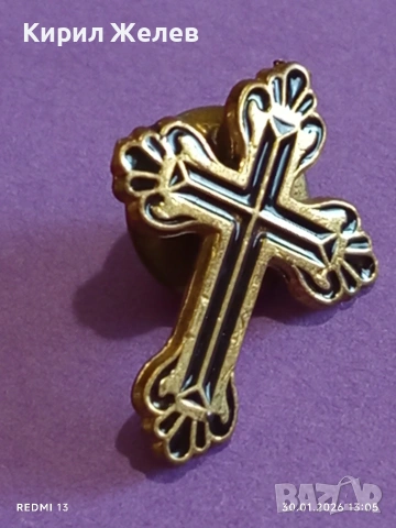 Красива емайлирана значка с формата на кръст ювелирна изработка за КОЛЕКЦИЯ 52057, снимка 4 - Колекции - 53282298