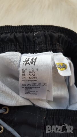 Плувни шорти Батман на H&M 5-6 години, снимка 2 - Детско бельо и бански  - 46419414
