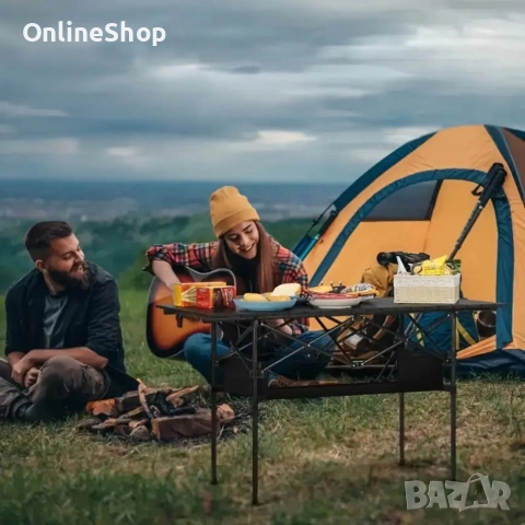 Сгъваема къмпинг маса, 95x56x50 см, стоманена конструкция, снимка 14 - Други стоки за дома - 53076270