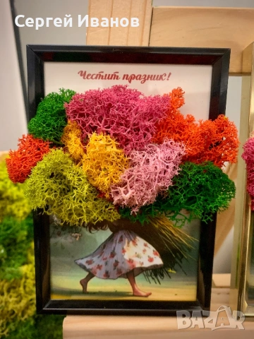 Картина със скандинавски мъх 10х15 – декорация за дома, оригинален подарък, снимка 2 - Картини - 54216133