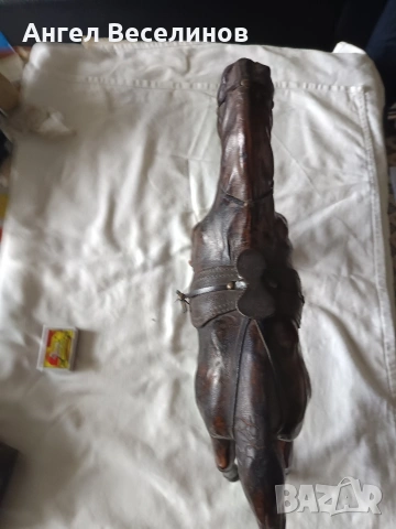 стара фигура кон - кожена, снимка 6 - Антикварни и старинни предмети - 54060150