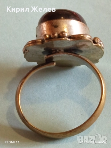 Старинен пръстен с камък ТИГРОВО ОКО етно стил 31902, снимка 4 - Пръстени - 52545806