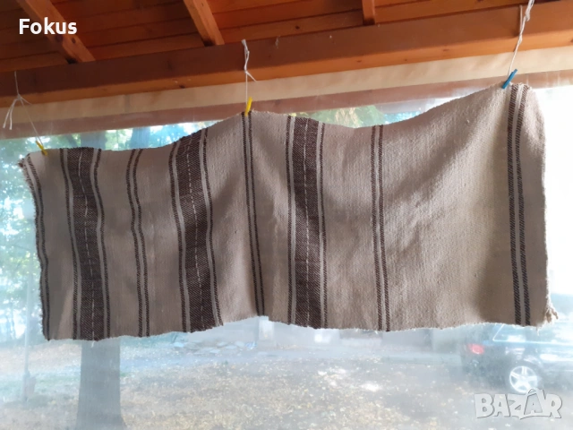 Стара дебела вълнена черга килим рогозка, снимка 2 - Антикварни и старинни предмети - 53413060