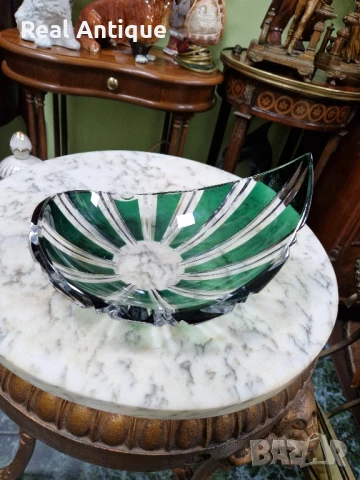 Уникален антикварен белгийски кристален пепелник Val Saint Lambert 