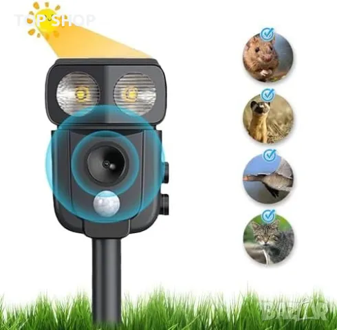 Нов Ефективен Уред срещу Животни, LED Светлина, Водоустойчив