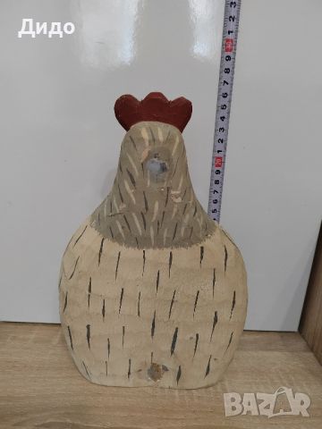 Дървена фигура на птица-кокошка., снимка 3 - Декорация за дома - 45492722