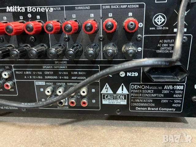 Denon AVR 1908, снимка 10 - Ресийвъри, усилватели, смесителни пултове - 52435010