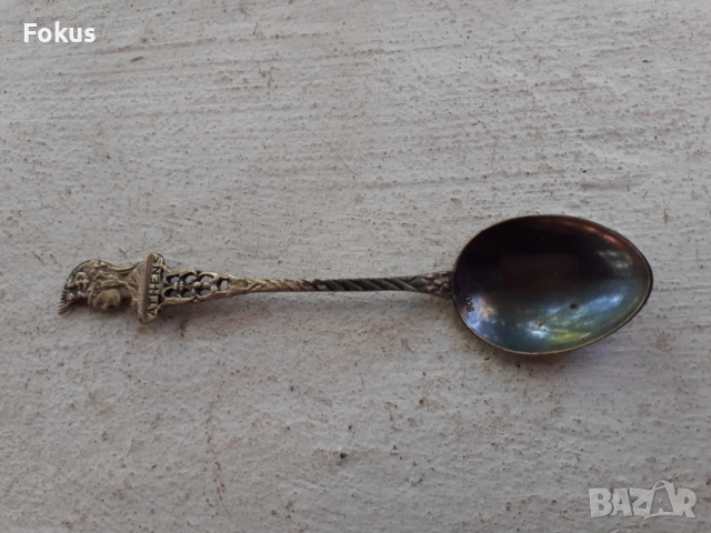 Стара колекционерска сребърна лъжичка Greece