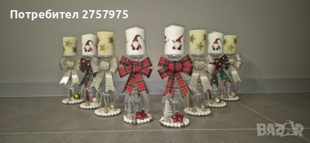 Коледни свещници, снимка 2 - Декорация за дома - 52829898