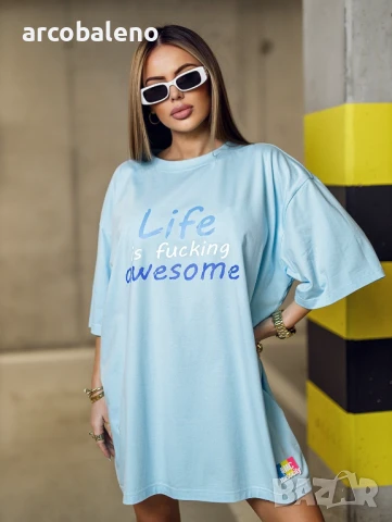 Дълга дамска тениска LIFE, 7цвята , снимка 12 - Тениски - 50491026