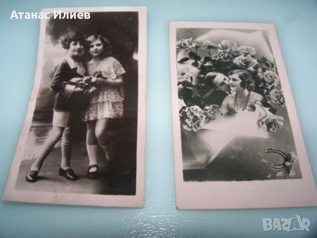 Две малки стари романтични картички 1940г., снимка 3 - Филателия - 46412273