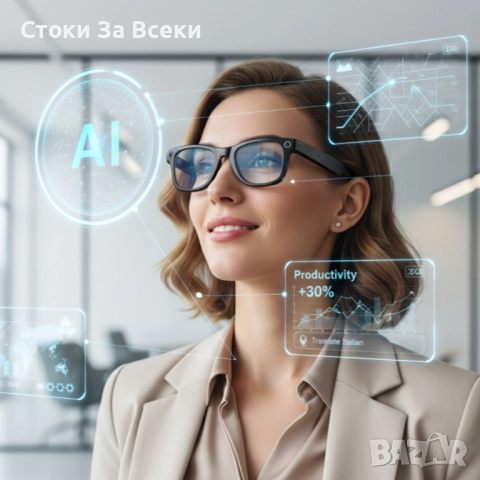 Смарт очила с AI - Превод, камера, видео и обаждания в реално време, снимка 1