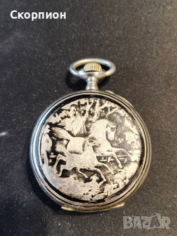 Швейцарски джобен часовник с посребрени капаци 1905г. - 10 РУБИНА - ПРОМОЦИЯ, снимка 3 - Джобни - 50521710