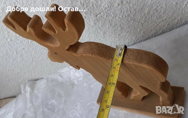 Дървена шейна, декоративна, малка  и елен, снимка 9 - Други - 34656319