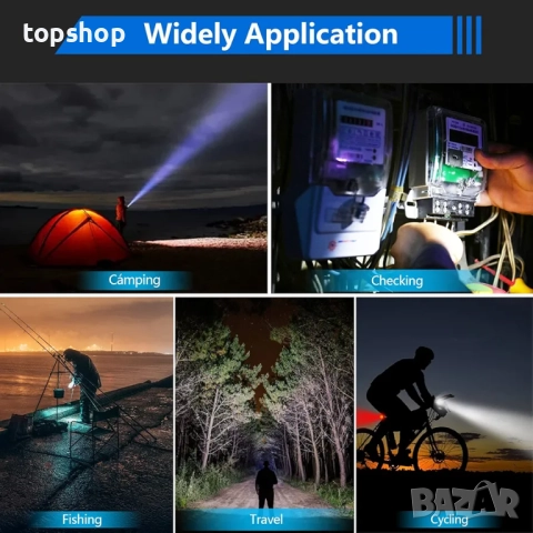 Чисто ново Фенерче daphomeu LED Super Bright, презареждащо се, пакет от 2 броя, фенерче 500 000 лум., снимка 7 - Други - 51882018