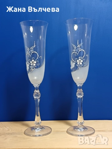 Сватбени ритуални чаши Е2 - ръчно рисувани