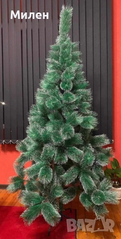 Коледна елха с бели заскрежени връхчета. С пластмасова стойка за 60 и 90см, всички останали са с мет, снимка 2 - Декорация за дома - 52337673
