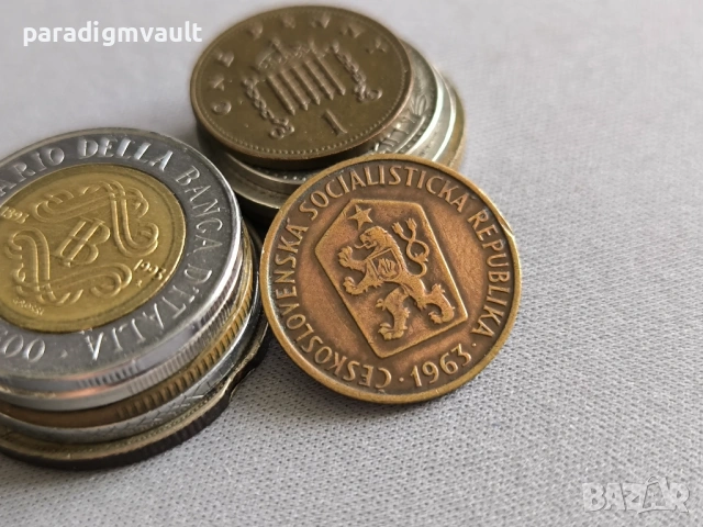 Mонета - Чехословакия - 50 халера | 1963г., снимка 2 - Нумизматика и бонистика - 53058152